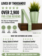 Load image into Gallery viewer, Pale Green - Ral 6021 Triangle Heavy Duty Metal Shelf Bracket