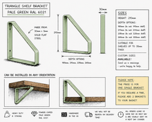 Load image into Gallery viewer, Pale Green - Ral 6021 Triangle Heavy Duty Metal Shelf Bracket