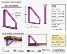 Load image into Gallery viewer, Violet - Ral 4008 Triangle Heavy Duty Metal Shelf Bracket