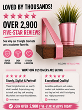 Load image into Gallery viewer, Metallic Pink - Triangle Heavy Duty Metal Shelf Bracket - Unique Metalcraft