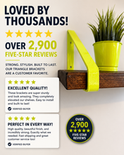 Load image into Gallery viewer, Luminous Yellow Triangle Heavy Duty Metal Shelf Bracket - Unique Metalcraft