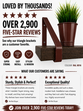 Load image into Gallery viewer, Mahogany Brown - Ral 8016 Triangle Heavy Duty Metal Shelf Bracket