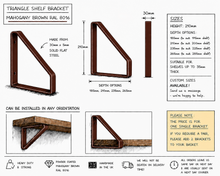 Load image into Gallery viewer, Mahogany Brown - Ral 8016 Triangle Heavy Duty Metal Shelf Bracket