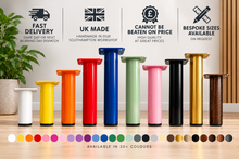 Load image into Gallery viewer, Round Metal Table Legs – 35 Colours Available - Steel Bench & Bar Legs – 200mm–1000mm – Handmade UK