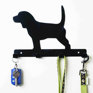 Beagle - Dog Lead / Key Holder, Hanger, Hook - Unique Metalcraft