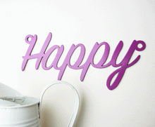 Load image into Gallery viewer, 'Happy' Sign Metal Wall Art - Unique Metalcraft