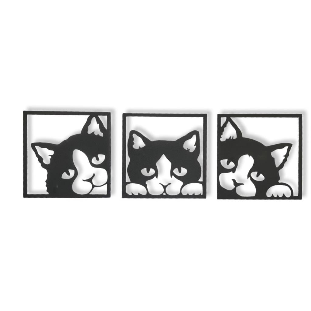 piece cat Steel Metal Hanging Sign Wall Art - Main Image