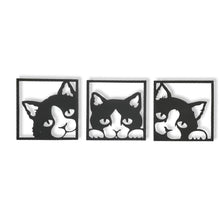Load image into Gallery viewer, 3 piece cat - Steel Metal Hanging Sign Wall Art - Unique Metalcraft