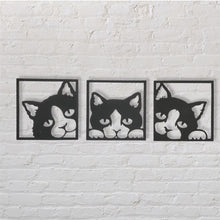Load image into Gallery viewer, 3 piece cat - Steel Metal Hanging Sign Wall Art - Unique Metalcraft