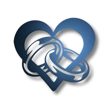 Load image into Gallery viewer, 'Heart with Rings' - Steel Metal Hanging Sign Wall Art - Unique Metalcraft