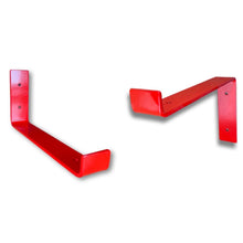 Load image into Gallery viewer, Red - RAL 3020 - scaffold board shelf brackets - 100mm - 325mm - Unique Metalcraft
