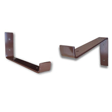 Load image into Gallery viewer, Mahogany Brown - RAL 8016 - scaffold board shelf brackets - 100mm - 325mm - Unique Metalcraft