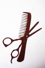 Load image into Gallery viewer, BARBERS SCISSORS & COMB Sign - Unique Metalcraft