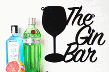 Load image into Gallery viewer, 'The Gin Bar' Sign Metal Wall Art - Unique Metalcraft