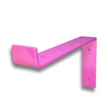 Load image into Gallery viewer, Party Pink - RAL 4003 - scaffold board shelf brackets - 100mm - 325mm - Unique Metalcraft