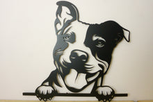 Load image into Gallery viewer, Staffordshire Bull Terrier Head Dog Wall Art / Garden Art - Unique Metalcraft