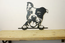 Load image into Gallery viewer, Staffordshire Bull Terrier Head Dog Wall Art / Garden Art - Unique Metalcraft