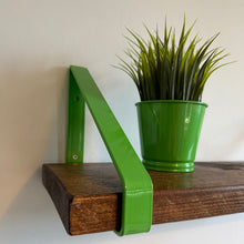 Load image into Gallery viewer, Green - Ral 6018 Triangle Heavy Duty Metal Shelf Bracket
