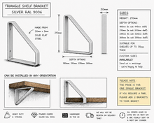 Load image into Gallery viewer, Silver - Ral 9006 Triangle Heavy Duty Metal Shelf Bracket
