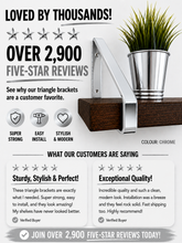 Load image into Gallery viewer, Chrome Triangle Heavy Duty Metal Shelf Bracket
