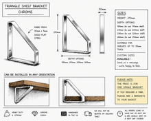 Load image into Gallery viewer, Chrome Triangle Heavy Duty Metal Shelf Bracket

