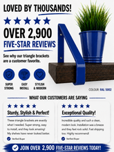 Load image into Gallery viewer, Marine Blue - Ral 5002 Triangle Heavy Duty Metal Shelf Bracket
