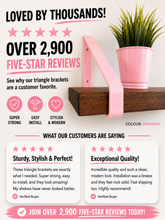 Load image into Gallery viewer, Light Pink - BS04E495 Triangle Heavy Duty Metal Shelf Bracket - Unique Metalcraft
