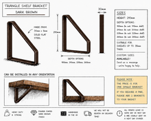 Load image into Gallery viewer, Dark Brown - Triangle Heavy Duty Metal Shelf Bracket
