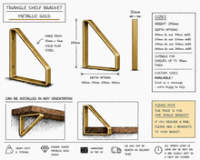 Load image into Gallery viewer, Metallic Gold - Triangle Heavy Duty Metal Shelf Bracket
