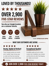 Load image into Gallery viewer, Antique Black Copper - Triangle Heavy Duty Metal Shelf Bracket

