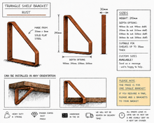 Load image into Gallery viewer, Rust - Triangle Heavy Duty Metal Shelf Bracket
