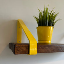 Load image into Gallery viewer, Yellow Triangle Heavy Duty Metal Shelf Bracket - Unique Metalcraft
