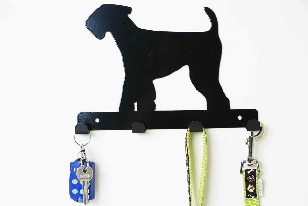 Airedale terrier  - Dog Lead / Key Holder, Hanger, Hook - Unique Metalcraft