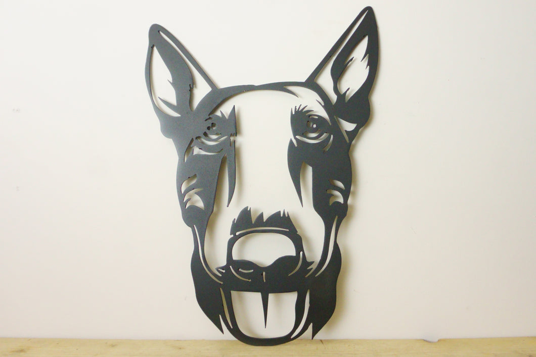 English Bull Terrier Head Dog Wall Art / Garden Art - Unique Metalcraft