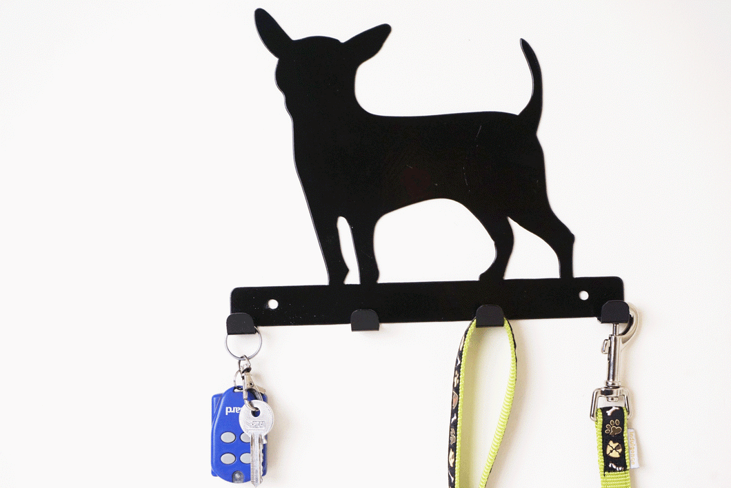 Chihuahua  - Dog Lead / Key Holder, Hanger, Hook - Unique Metalcraft