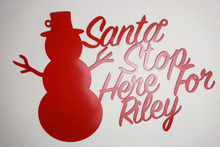 Load image into Gallery viewer, Personalised Santa Stop Here For (Any Name) Sign - Unique Metalcraft
