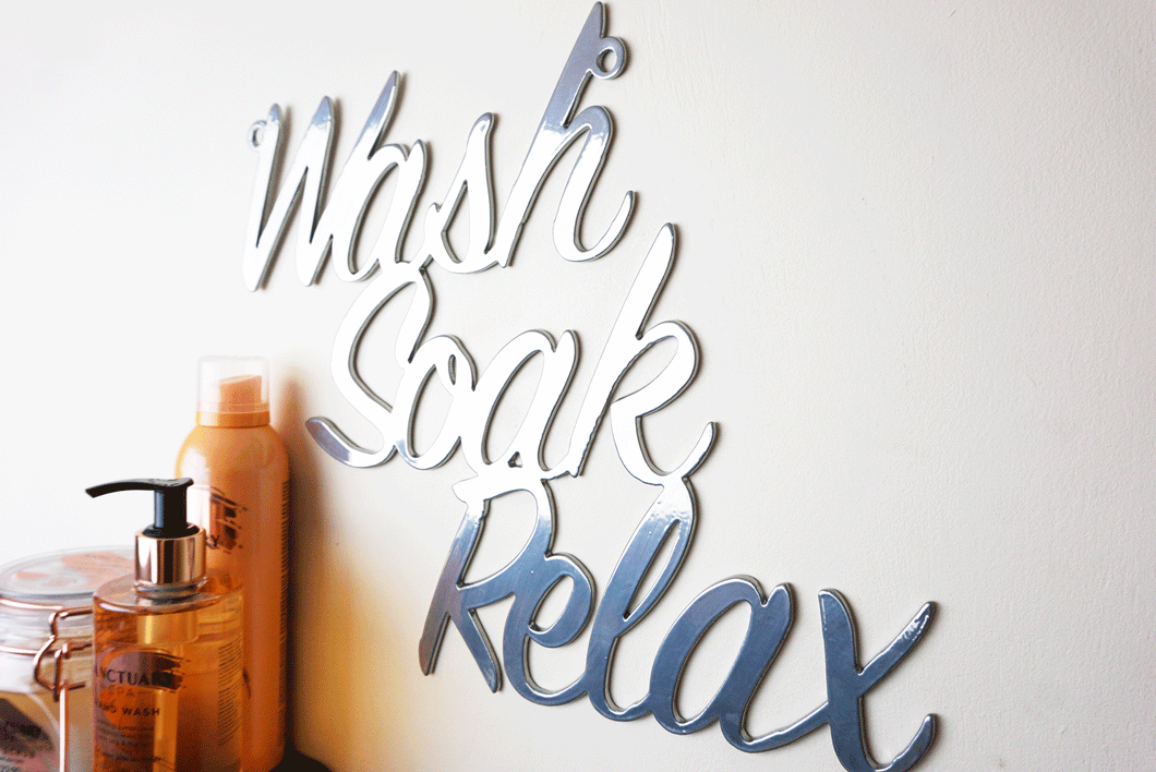 'Wash Soak Relax' Sign Metal Wall Art - Unique Metalcraft