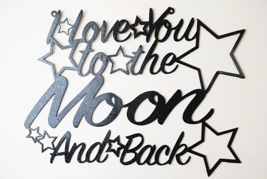 'I Love You To The Moon And Back' Sign Metal Wall Art - Unique Metalcraft