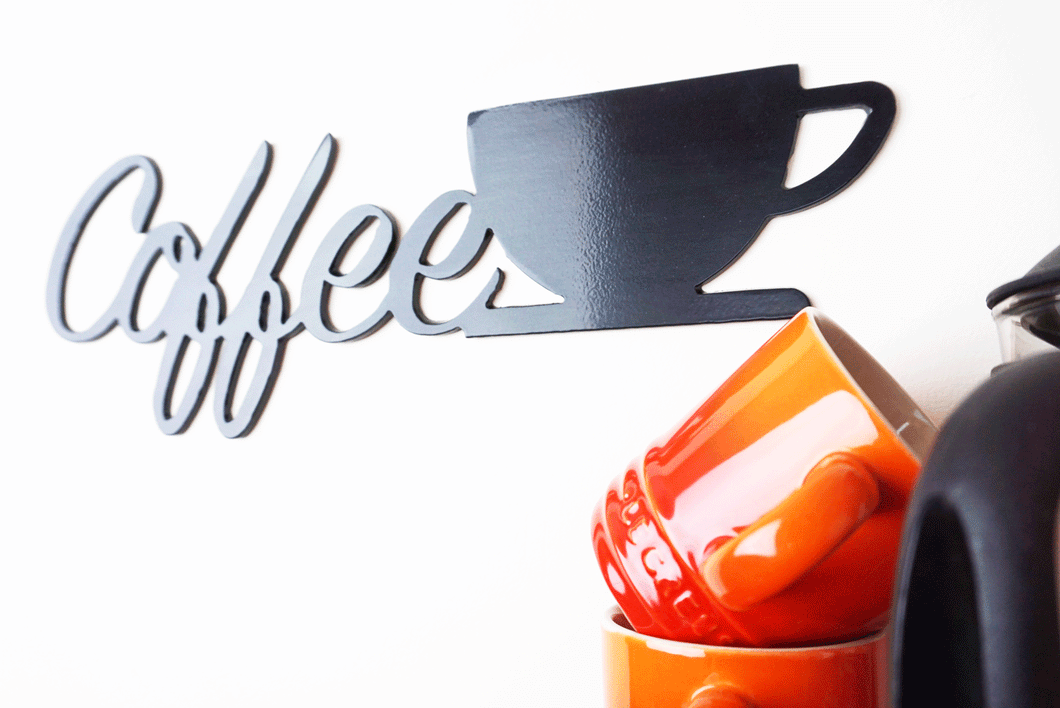'Coffee' Sign Metal Wall Art - Unique Metalcraft