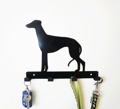 Greyhound   - Dog Lead / Key Holder, Hanger, Hook - Unique Metalcraft