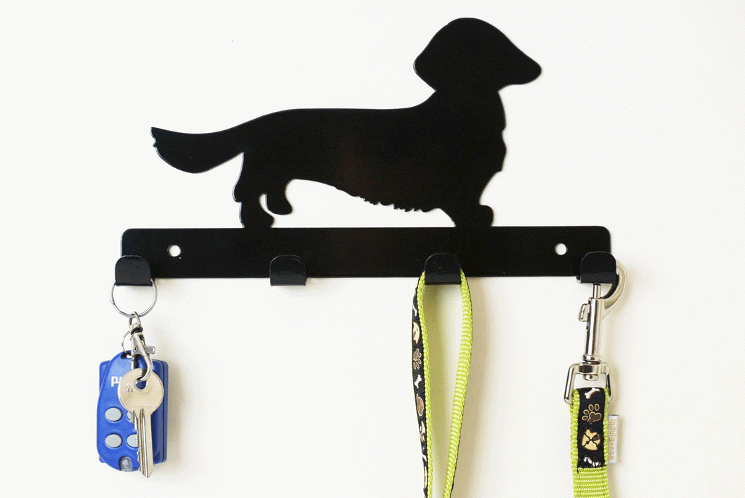 Dachshund Long Hair Dog Lead Key Holder Hanger Hook Unique