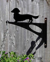 Load image into Gallery viewer, Dachshund Long Haired Hanging Basket Bracket - Unique Metalcraft

