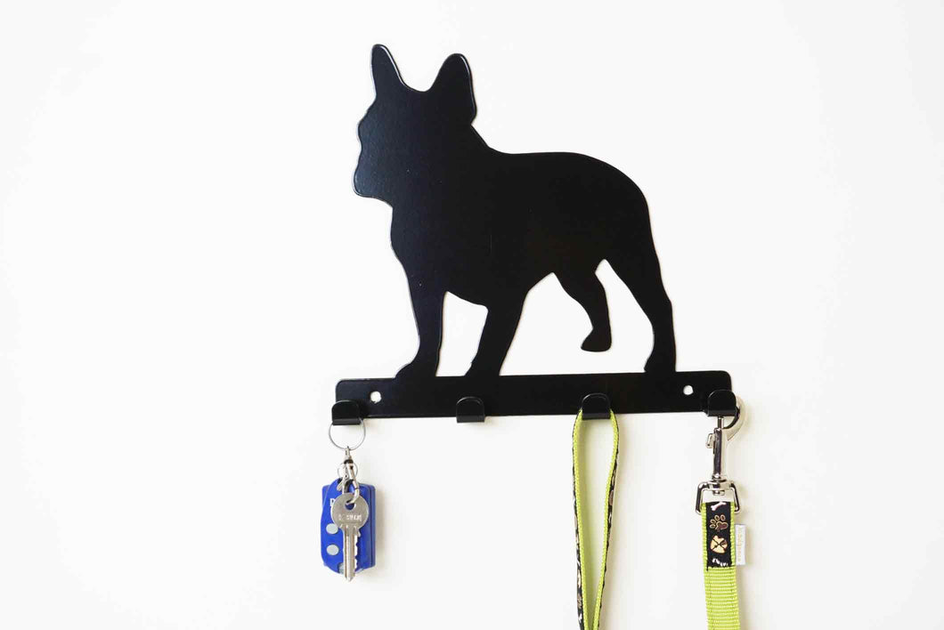 French Bulldog - Dog Lead / Key Holder, Hanger, Hook - Unique Metalcraft