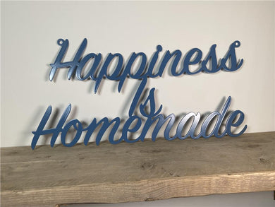 'Happiness Is Homemade' - Steel Metal Hanging Sign Wall Art - Unique Metalcraft