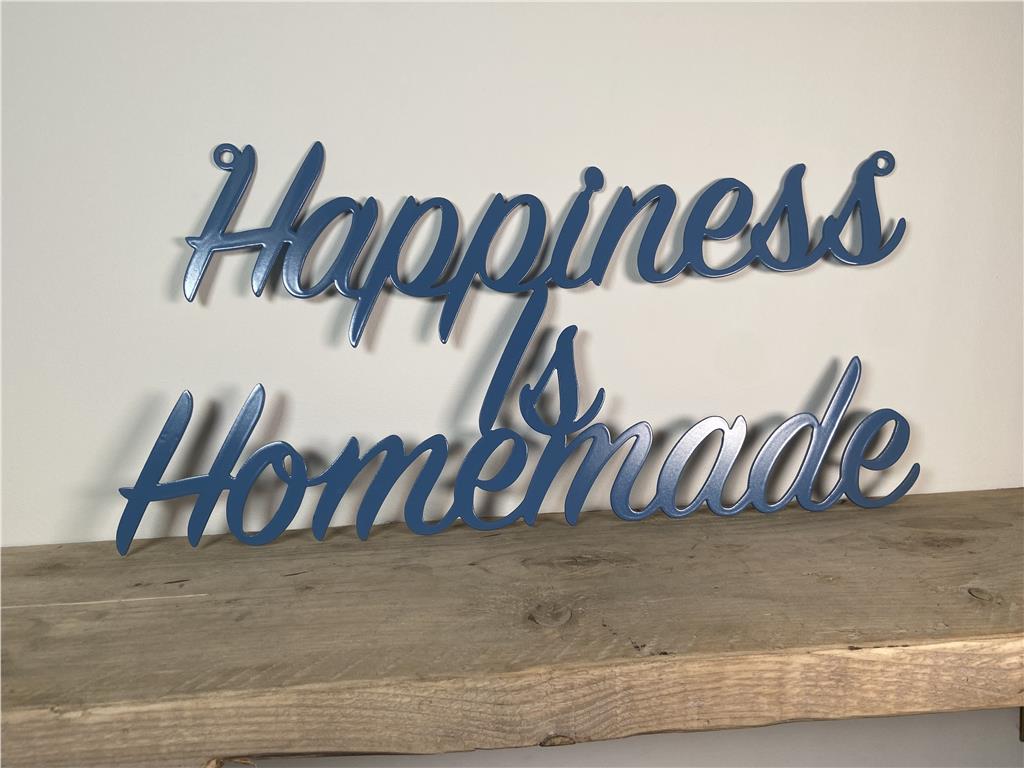 'Happiness Is Homemade' - Steel Metal Hanging Sign Wall Art - Unique Metalcraft