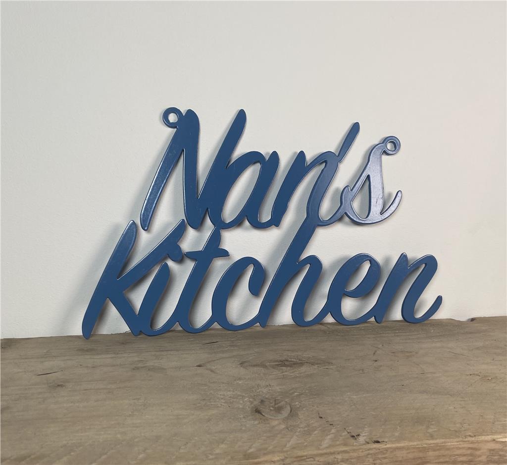 'Nan's Kitchen' - Steel Metal Hanging Sign Wall Art - Unique Metalcraft