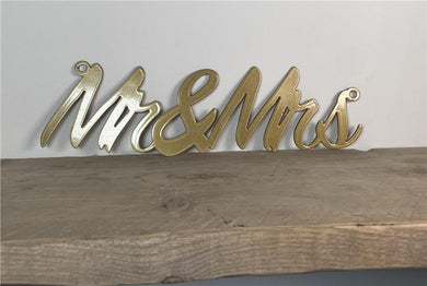 'Mr & Mrs' - Steel Metal Hanging Sign Wall Art - Unique Metalcraft