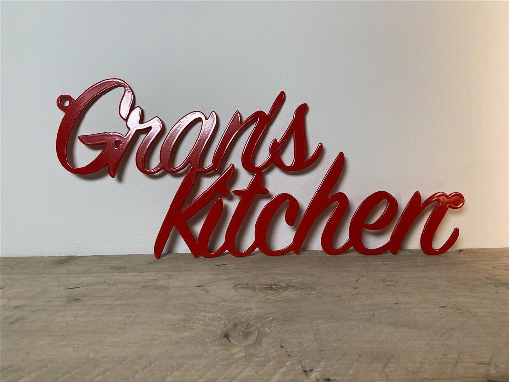 'Gran's Kitchen' - Steel Metal Hanging Sign Wall Art - Unique Metalcraft