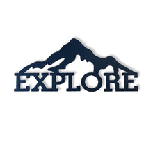 Load image into Gallery viewer, &#39;Explore&#39; - Steel Metal Hanging Sign Wall Art - Unique Metalcraft
