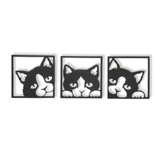 Load image into Gallery viewer, 3 piece cat - Steel Metal Hanging Sign Wall Art - Unique Metalcraft
